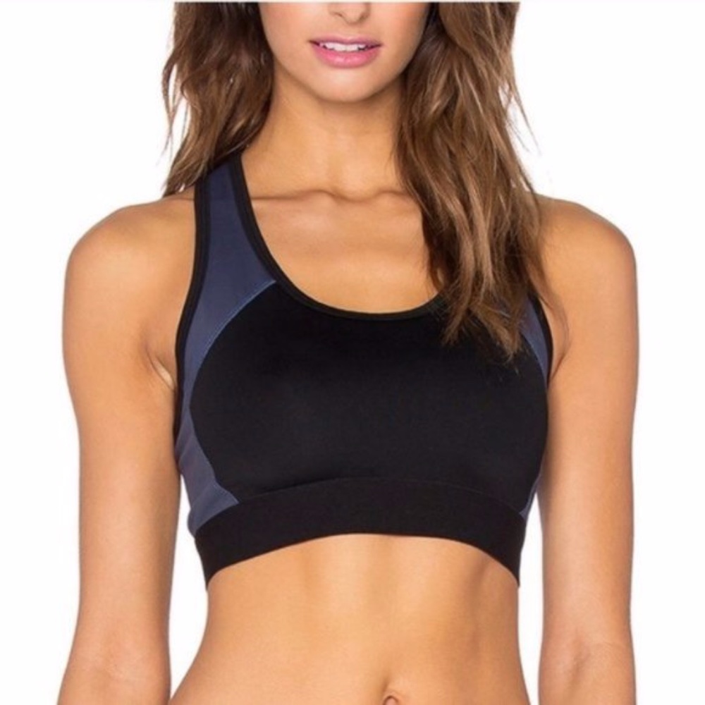 LNA black and blue bra